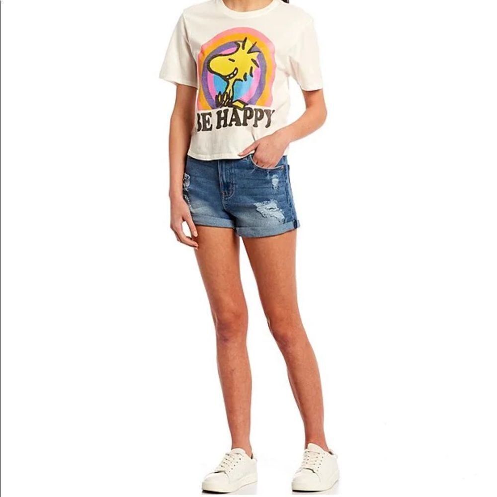 Celebrity Pink 3/26 Distressed Bentley Cuffed Denim Stretch Shorts